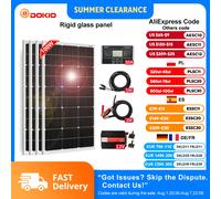 Kit de panneaux solaires monocristallins rigides étanches Dokio (100W/200W/400W) avec contrôleur - pour la maison et la charge de batterie de voiture 12V 100W Rigid solar