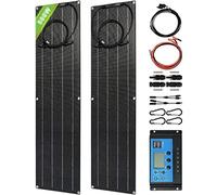Kit de panneaux solaires monocristallins ultra fins et flexibles de 500 W avec 2 panneaux de 250 W et contrôleur 40 A pour camping-car, caravane, bateau