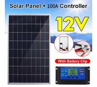 Kit de panneaux solaires rigides 300W pour la maison, étanche, monocristallin, charge de batterie 12V avec contrôleur 100A, câble 1PC KITS