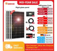 Kit de panneaux solaires rigides étanches Dokio 18V 100W 200W 400W avec contrôleur pour la charge domestique et la batterie de voiture 12V monocristalline, Chine 100W Solaire rigide