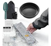 Kit de panoramique doré avec boîte pliable en alliage d'aluminium, équipement de prospection d'or portable, criblage rapide de gravier de sable et conception de collection d'or pour la chasse au