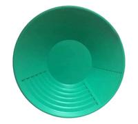 Kit de panoramique rond doré de 38,1 cm pour débutants, pelle minière professionnelle avec double fusil pour un lavage et une prospection efficaces de l'or, poêle verte légère (vert)