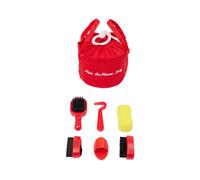 LeMieux Kit de toilettage pour poney avec pinceaux, peigne à curry, éponge, rangement pour nœuds et cure-sabots - À ranger dans un mini sac de toilettage à cordon - Convient aux enfants de 3 ans et