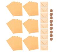 Kit de Papeterie avec Papier à Lettres Ligné, Enveloppes et Sceau | Style Vintage Beige, Écriture Fluide et Fermeture à Cire, pour Mariages, Cartes et Messages