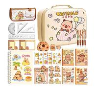 Kit de Papeterie,Kit de Notes Autocollantes et Stylos à Thème Capybara,Trousse de Papeterie Esthétique | Pour Garçons Filles Élèves Adolescents Maternelle École