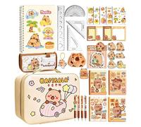 Kit de Papeterie,Kit de Stylos et de Notes Autocollantes Capybara | Trousse de Papeterie Esthétique - pour l'École, la Maison, la Maternelle, les, les Adolescents et les Étudiants