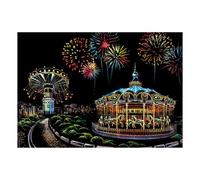 Kit de papier à gratter DIY - Scène de nuit, tableau à gratter de peinture couleur arc-en- avec kit de monuments des villes du monde | Convient pour le jeu de fête de travail de passe-temps d'éduc