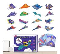 Kit de papier avion - 16 feuilles de modèles Ensemble d'artisanat créatif pour les , activité éducative amusante avec des conceptions faciles à étape par étape, des avions de papier bric