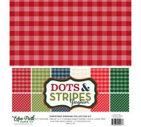 Kit de papier de la collection Christmas Gingham de la soci t Echo Park Paper Company Rouge/Gris