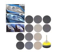 Kit de Papier de Verre de Polissage de phares de Voiture 182 pièces Disques de ponçage à Sec et Humide de 2 Pouces Feuilles de ponçage avec Tampon de Support Tampon de Polissage en Mousse Souple