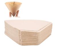 Kit de papier filtre à café jetable en forme d'éventail, 100 pièces, accessoire de remplacement pour la fabrication du café, pâte de bois naturelle, sans danger pour les tasses à