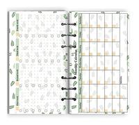 Kit de papier mensuel pour planificateur 2022, pour classeur Filofax A6 à 6 trous, 6-3/4 pouces x 3-3/4 pouces personnel/taille pour classeur budgétaire (Harphia, 007 mois A6)