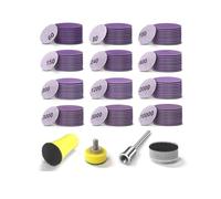 Kit de papier verre sec et humide, 1 pouce, 124 pièces, crochet boucle avec tampons polissage tampon d'interface for meuleuse, outils rotatifs meulage du bois Convient aux métaux et au bois(Mix)