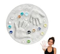 Kit de pas japonais DIY de 14 pouces - Kit de moulage en ciment pour empreintes de mains et de pieds - Timbres-lettres et pierres décoratives colorées - Pour décoration intérieure et extérieure