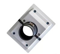 Kit de passage en plastique pour climatiseur, plaque de recouvrement en deux parties avec joint, pour l'intérieur et l'extérieur, noir/blanc, 23 x 13 x 7 cm (avec isolation blanc)