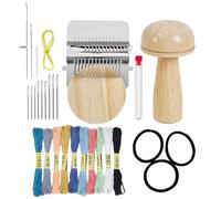 Kit de patchs en tricot champignon - Mini fabricant portable, outil de patch rapide multifonctionnel pour les réparations de , patchs de travail de tissage avec un design artisanal facile, kit