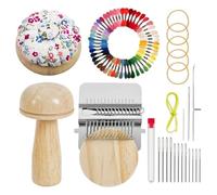 Kit De Patchs En Tricot, Mini Métiers À Repriser En Forme De Champignon, Kit De Métier À En Tricot, Petite Machine À Tricoter Pour Débutants Réparant Des Jeans, Des Chaussettes
