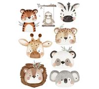 Kit de patchs thermocollants animaux de la jungle, paresseux, zèbre, girafe, lion, panda, koala pour textiles, enfants, thermocollants, anniversaires, t-shirts, sacs, sacs de gym, costume, bricolage