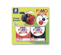 STAEDTLER - Fimo Kids Funny Kit - Set "Drôle de coccinelles" - 2 pains pâte à modeler 42 g assortis - 8035 12