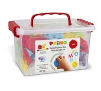 Kit de pâte à modeler sans gluten PRIMO 289ABCGF - Mallette avec 8 bâtonnets et 32 accessoires alphabet