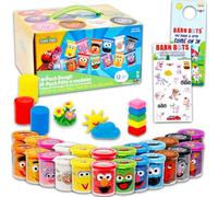 Kit de pâte Sesame Street en vrac pour enfants - Ensemble avec 24 bacs à pâte malléables en 12 couleurs plus des autocollants, plus | Cadeaux de fête Sesame Street pour garçons et filles