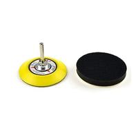 Kit de patins de ponçage de 7,6 cm, tampon en mousse souple de 75 mm avec tige de 6,35 mm pour outils rotatifs, meuleuses, jaune et noir