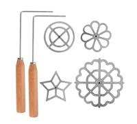 Kit de pâtisserie à rosace avec poignée - Kit de pâtisserie pour gaufres - Moules à biscuits gaufrés pour la cuisson - Kit de fabrication de gâteaux en entonnoir pour desserts faits maison - Facile à