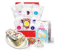 Kit de pâtisserie pour enfants de 6 à 12 ans, véritable rouleau de gelée avec ingrédients pré-mesurés, décoration de gâteaux pour filles et garçons avec des saupoudres de crème et arc-en-ciel, coffret