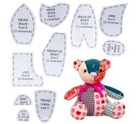 Kit de patron de couture Memory Bear pour débutants - Ensemble de modèles réutilisables en acrylique de 30,5 cm avec instructions faciles, parfait pour créer des ours en peluche souvenir et des