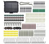 Kit de pêche à la carpe 224 pièces d'hameçons, clips et émerillons pour techniques en rivière et en mer