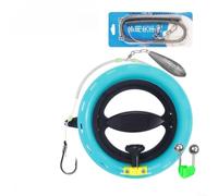 Kit de pêche à la main bleu - Moulinet de 18 cm pré-bobiné de 45 m - Crochet solide pour mérou bar - Pour bateau de rivage - Pour pêche en fond de mer profonde (B-18 cm)