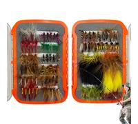 Kit de pêche à la mouche avec mouche | Perroquets d'eau salée, les los los los Fly Tackle Bait Kit Trout Bass Assortiment avec boîte pour équipement sec et humide