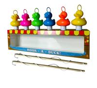 Kit de Pêche aux Canards Avec 6 Canards Multicolores en Plastique - Comprend 2 Hameçons, Crochet et Poids - Jouet de Bain et Piscine pour Garçons et Filles