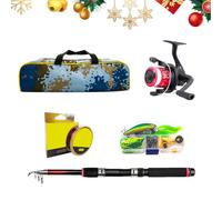Kit de pêche, canne à pêche et moulinet - Ensemble d'outils de pêche de voyage - Équipement de pêche léger et sac de rangement, canne à pêche télescopique et moulinet pour eau douce et salée