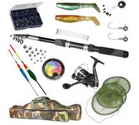 Kit de pêche complet : 1 canne à pêche de 2,4 m, 1 moulinet et flotteur (modèle ZEST-W-22)