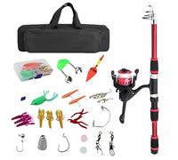 Kit de pêche Portable pour, avec Sac de Rangement, kit de démarrage avec Accessoires pour la pêche en Eau salée et Les activités de Plein air