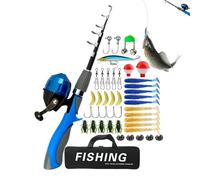 Kit de pêche pour , canne à pêche portable et moulinet, canne à pêche télescopique de 1,6 m et moulinet, avec boîte de rangement pour appâts pour eau douce, Sal