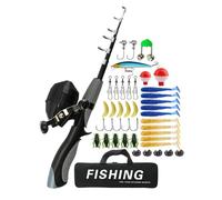 Kit de pêche pour - Canne à pêche portable pour débutants - 1,6 m