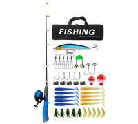 Kit de pêche pour, Canne à pêche pour, équipement de pêche de Voyage avec boîte de Rangement, Canne à pêche télescopique pour Adolescents