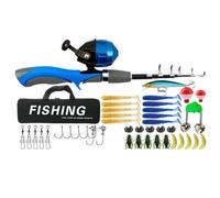 Kit de pêche pour, Canne à pêche pour, kit d'équipement de pêche, Canne à pêche télescopique et Moulinet, équipement de pêche de Voyage pour pour débutants