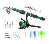 Kit de pêche pour - Tige télescopique compacte de 1,8 m avec Moulinet Rotatif, Poteau adapté Voyages et Accessoires | Équipement de pêche pour, équipement de Sport en Plein air