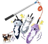 Kit de pêche rétractable pour chien avec 3 jouets en peluche non remplis