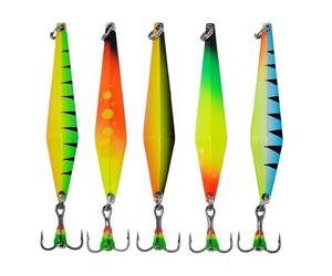 Kit De Pêche sur Glace - 5 Pièces Appâts Réfléchissants en | Appâts De Glace Artificiels - pour Rivières Lacs Et Eaux Basses Jigging Trolling Et Lancement Torrents Eau Douce Et Salée