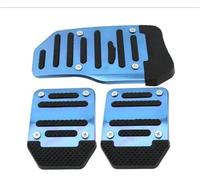 Kit de pédales de voiture Ensemble de couvre-pédales de voiture en aluminium, Transmission manuelle automatique, couvre-pieds à gaz en rouge argenté Pédale De Frein D'embrayage(Manual Blue Set)