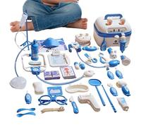 Kit de pédiatre, hôpital de jeu avec lumière et son - Kit de médecin pour jeux de rôle - Convient pour l'école, la maternelle, les fêtes, la maison, la chambre d'enfant, le salon, pour