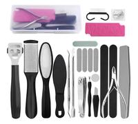 Kit de Pédicure - 23 Pcs - Outils en Acier Inoxydable - Râpe à Pieds - Soins des Pieds