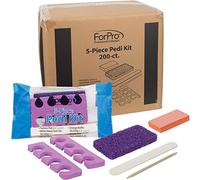 Kit de pédicure 5 pièces, tampon ponce, lime à ongles en bois, mini polissoir, grain 100/180, bâton en bois, séparateurs d'orteils, 200 pièces