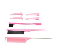 Kit de peigne de coiffure, haute ténacité, double bord, léger, avec 4 pinces à cheveux de barbier