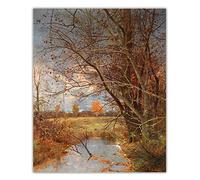 Kit de peinture 5D Adolf Kaufmann Paysage automnal - Peintures à pois - Art artisanal pour décoration murale - 40,6 x 50,8 cm