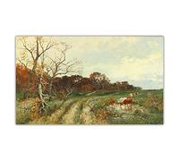 Kit de peinture 5D Adolf Kaufmann Paysage d'été avec vaches au pâturage》 Peintures à pois pour décoration murale 40,6 x 50,8 cm